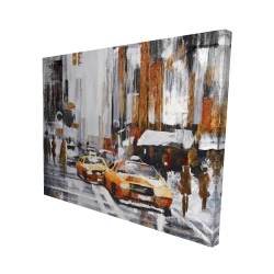 Abstract citystreet with yellow taxis