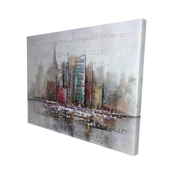 Cityscape with typography in relief