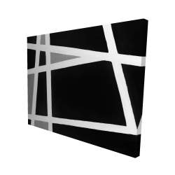 Canvas 48 x 60 - 3D - Black and white abstract shapes