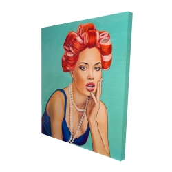 Pin up girl with curlers