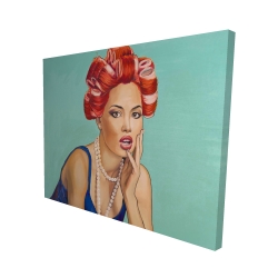 Canvas 48 x 60 - 3D - Pin up girl with curlers
