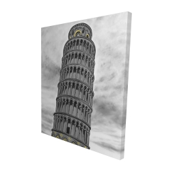 Canvas 48 x 60 - 3D - Tower of pisa in italy