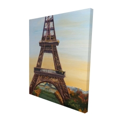 Canvas 48 x 60 - 3D - Eiffel tower by dawn