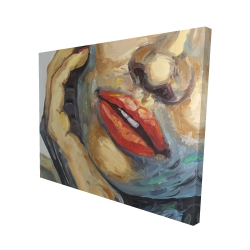 Canvas 48 x 60 - 3D - Irresistible lips closeup