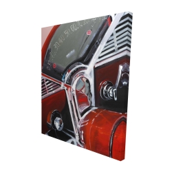 Vintage red car dashboard