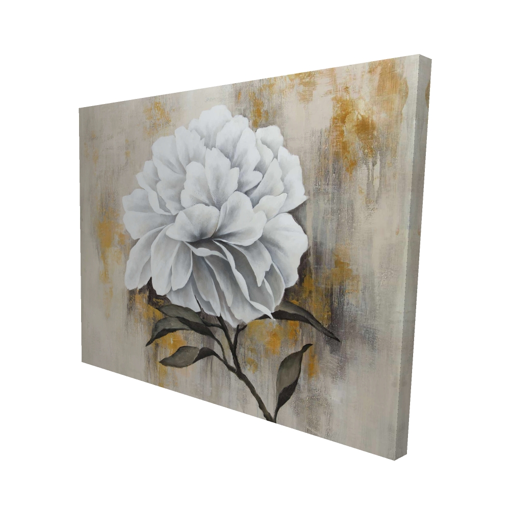 Toile 48 x 60 - 3D - Pivoine blanche