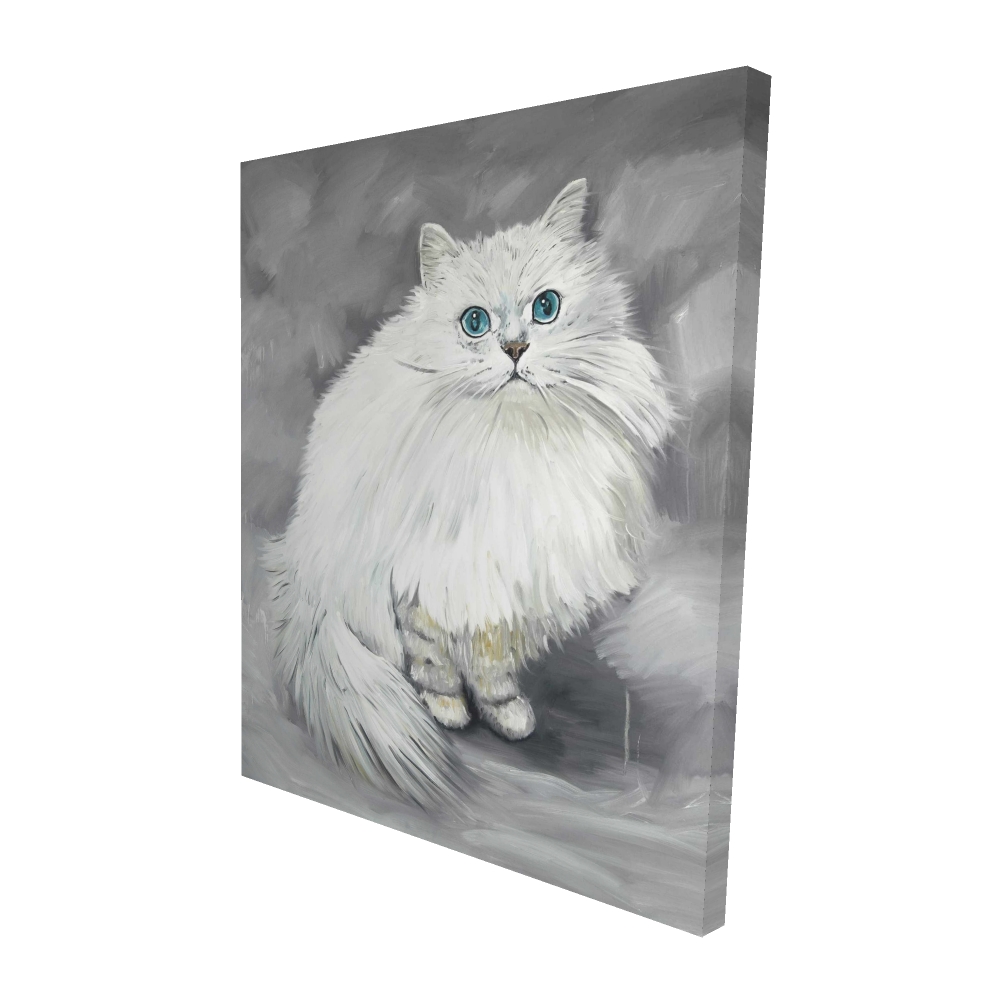 Toile 48 x 60 - 3D - Chat persan chinchilla