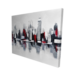 Paysage urbain gris et rouge