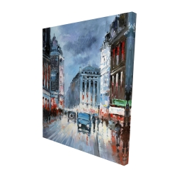 Abstract red and blue city