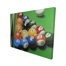 Canvas 48 x 60 - 3D - Pool table with ball formation