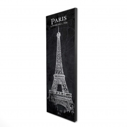 Eiffel tower sketch with a map in background