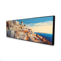 Framed 20 x 60 - 3D - Evening santorini