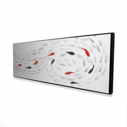 Framed 20 x 60 - 3D - Swimming fish swirl
