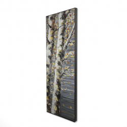 Framed 16 x 48 - 3D - Budding white birches