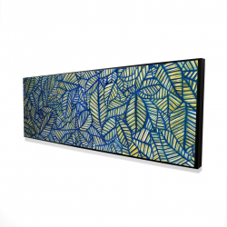 Motif de feuilles bleues