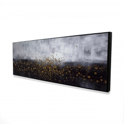Framed 20 x 60 - 3D - Gold paint splash on gray background