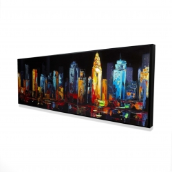 Colorful abstract cityscape on a dark background