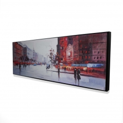 Black and red street scene