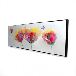 Colorful flowers with a butterfly