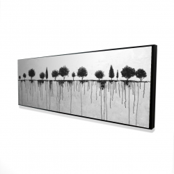 Framed 20 x 60 - 3D - Ink bleeding trees