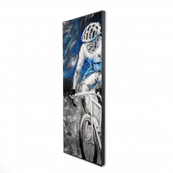 Cycliste professionnel bleu