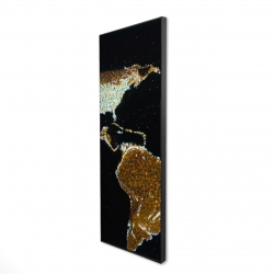 Framed 20 x 60 - 3D - American continent at night