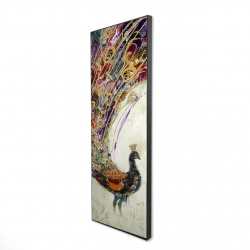 Framed 20 x 60 - 3D - Peacock with gold feathers