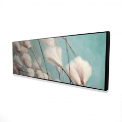 Framed 20 x 60 - 3D - Cotton grass flowers in the wind