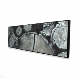 Encadré 16 x 48 - 3D - Bûches de bois empilées
