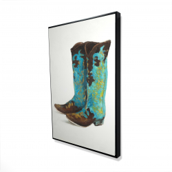 Framed 24 x 36 - 3D - Blue cowboy boots