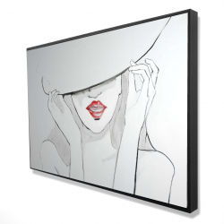 Framed 24 x 36 - 3D - Woman with big hat