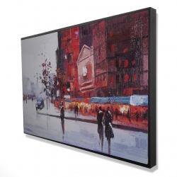 Black and red street scene
