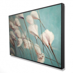 Framed 24 x 36 - 3D - Cotton grass flowers in the wind