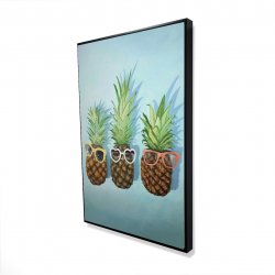 Framed 24 x 36 - 3D - Summer pineapples