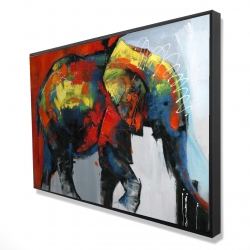 Abstract and colorful elephant in motion