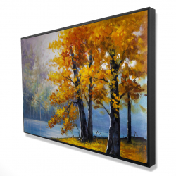 Framed 24 x 36 - 3D - Two trees by the lake
