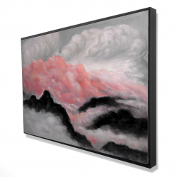 Framed 24 x 36 - 3D - Gray and pink clouds
