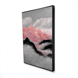 Gray and pink clouds