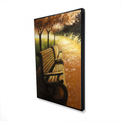 Banc de parc par une journée d'automne