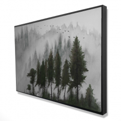 Mountains landscape in dark watercolor