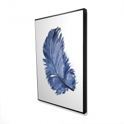Plume bleue à l'aquarelle