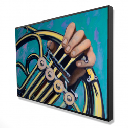 Framed 24 x 36 - 3D - Musician with french horn