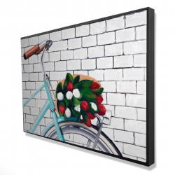 Bicycle with a bouquet of tulips