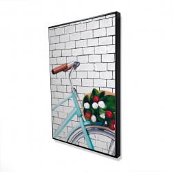 Bicycle with a bouquet of tulips