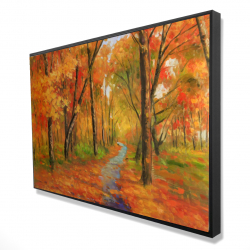 Framed 24 x 36 - 3D - Autumn trail in the forest