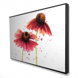 Framed 24 x 36 - 3D - Two pink daisies