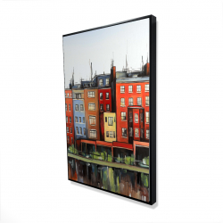 Framed 24 x 36 - 3D - Boston fall colors buildings