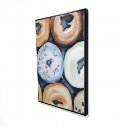 Framed 24 x 36 - 3D - Watercolor doughtnuts with icing
