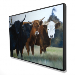 Framed 24 x 36 - 3D - Four highland cows