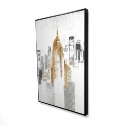 Blurry sketch style cityscape